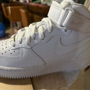 Nike All-White High-Top Sneakers